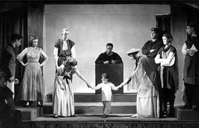 Historic photograph of a play at Carleton.