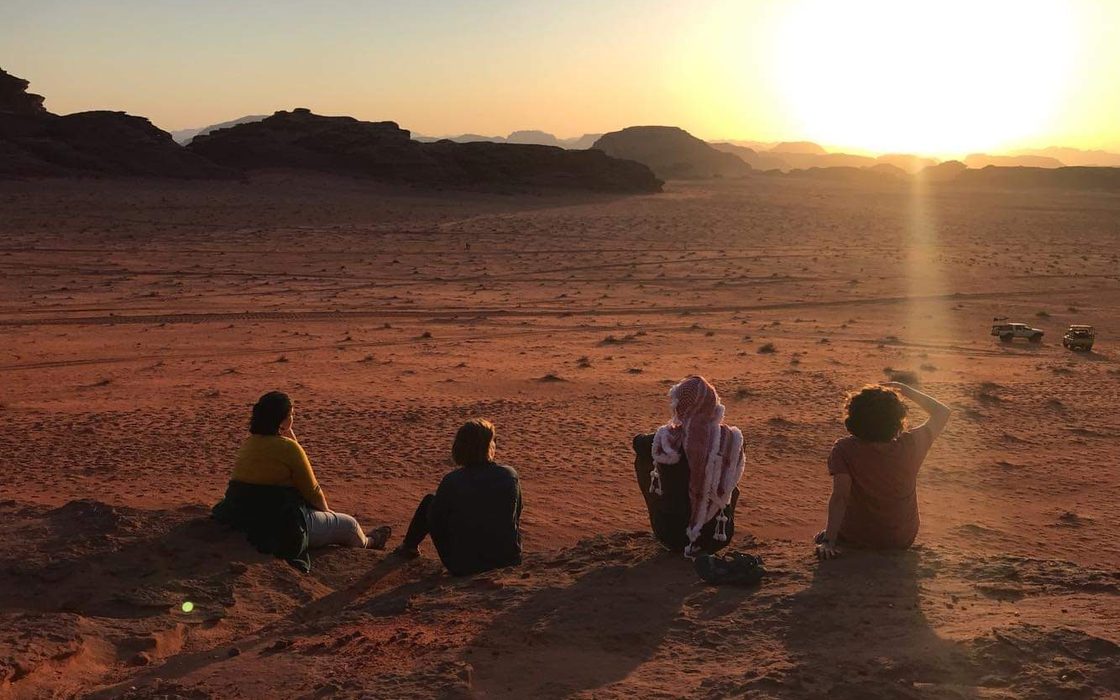 Students in a desert, on an off-campus study program