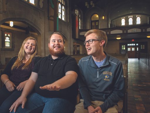 Three students who attended every convocation in their four years at Carleton