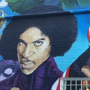 A mural of Prince and Michelle & Barack Obama