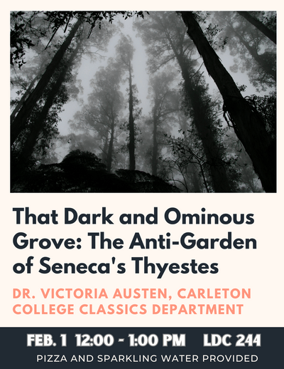 event flyer with a spooky forest photo