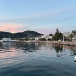 poros, greece view of boardwalk and port