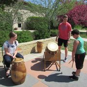 Carleton's West African Drum Ensemble at Prairie Creek Elementary.