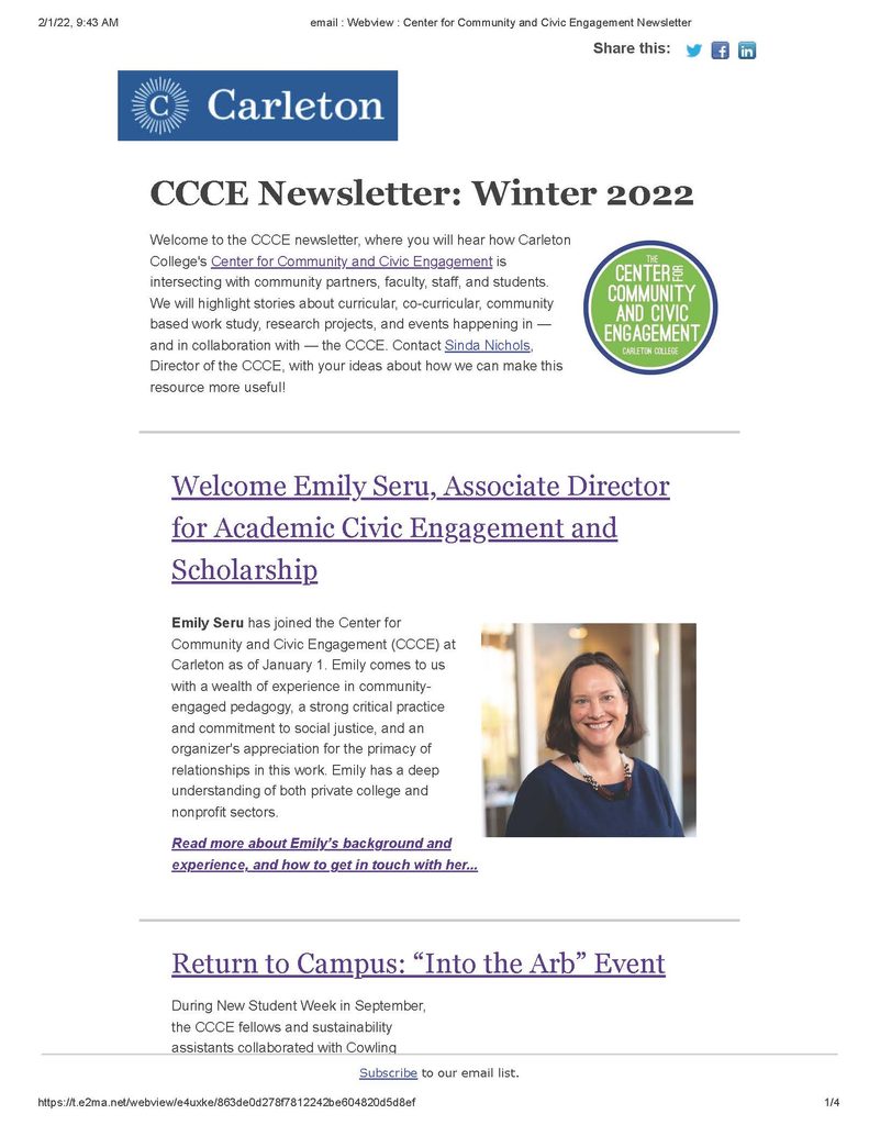 Winter Term 2022 Newsletter