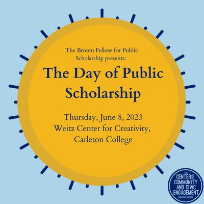 image promoting day of public scholarship Thursday June 8 2023