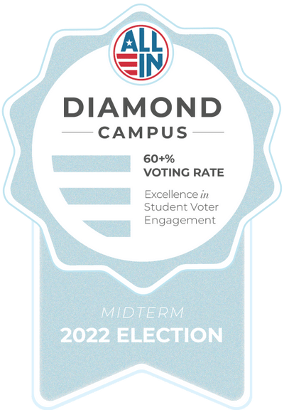 Diamond Campus: 60%+ voting rate, excellent in student voter engagement, midterm 2022 election
