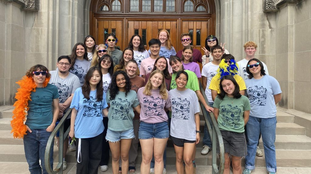 Student fellows on chapel steps