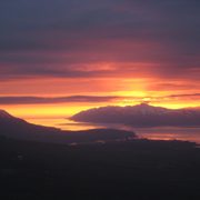 The Midnight Sun in Icelandic mountains