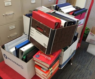A small fraction of the binders in the sustainability office