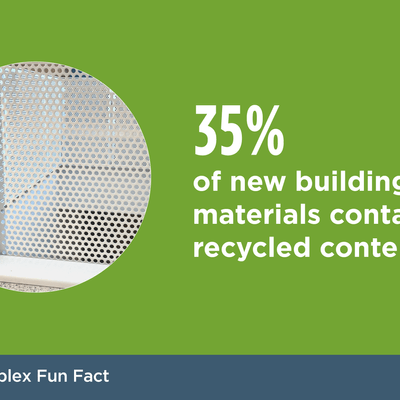 35 percent of new building materials contained recycled content