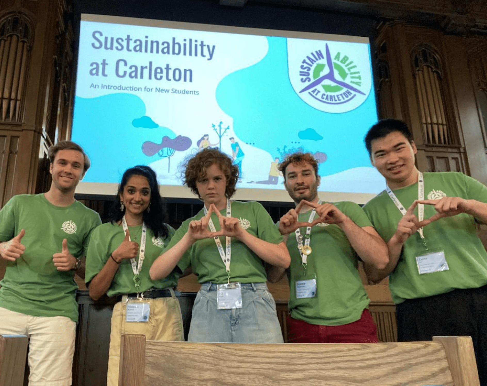 Left to right: Beck Woollen, Simran Kadam, Eli Watt, Jeremy Fleishhacker and Tony Ni at the beginning of the 2022-2023 academic year.