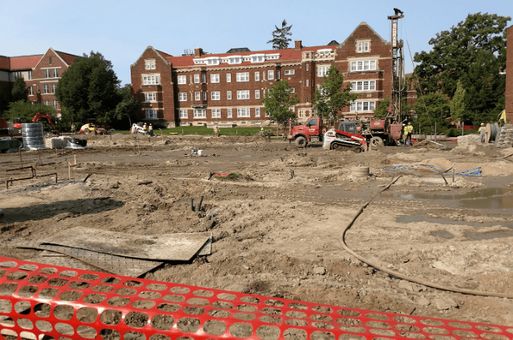 construction work outside residence hall