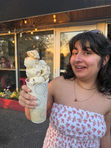 Julianna holding ice cream cone