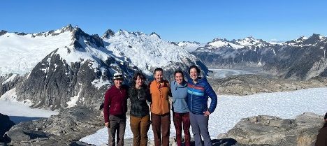 group photo on a mountain in Alaska