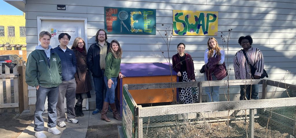 group photo at sustainability site