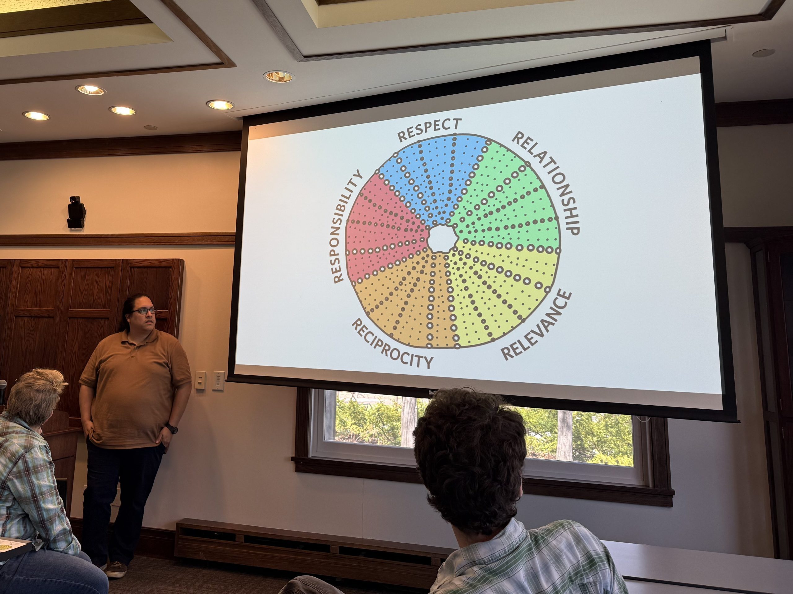 speaker presenting a slideshow