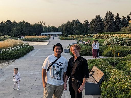 2 people on a walking path