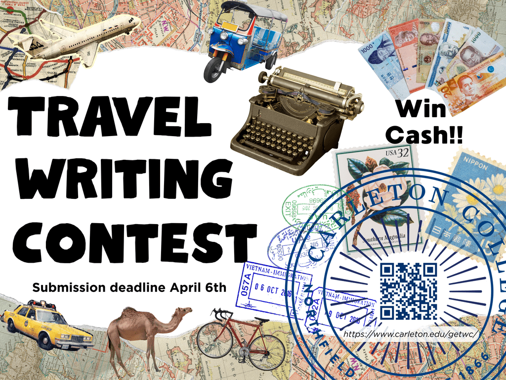 Poster advertising the Global Experience Travel Writing Contest