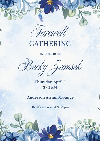 Becky Zrimsek Retirement Party Invitation