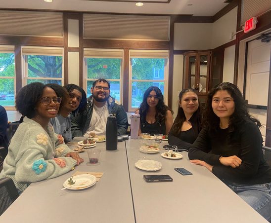 GWSS students enjoying appetizers at the spring '25 Strawberries & Chocolate Celebration.