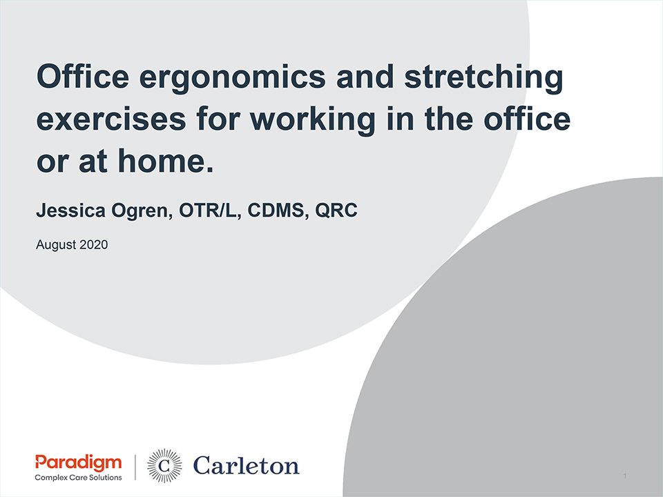 Cover slide of Office Ergonomics presentation