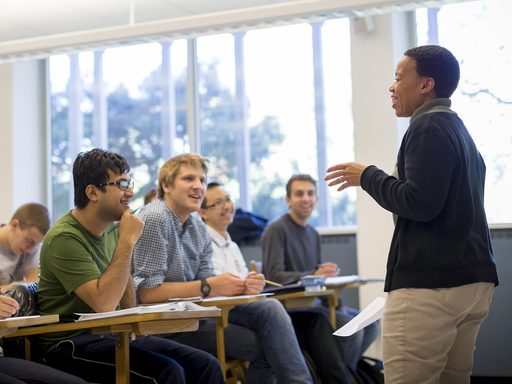 A professor and students in a classroom
