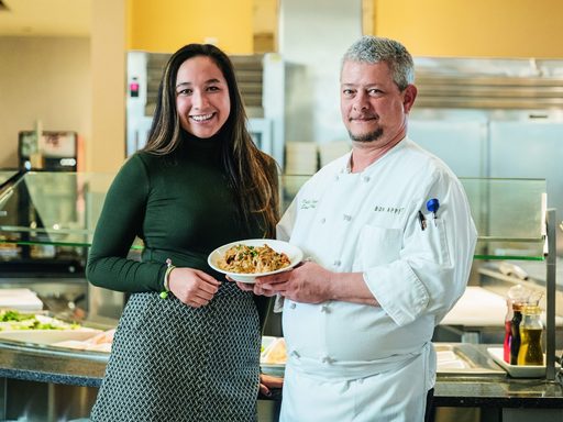 Morgan Mayer ’20 and Bon Appétit sous chef Vale Riggs