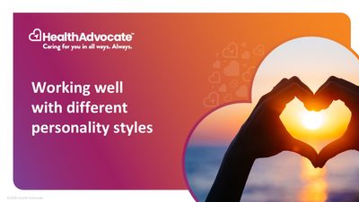 Working well with different personality styles.