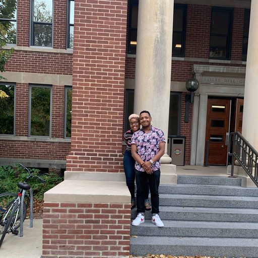 Guapo and Diane on campus