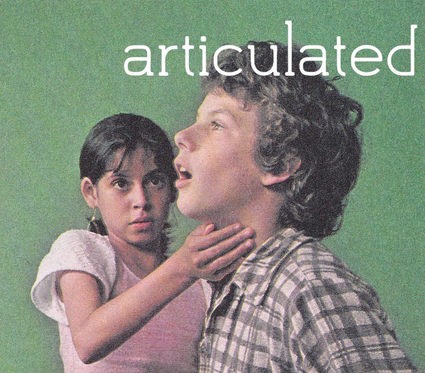photo of two children, with the word "articulated" superimposed on the image