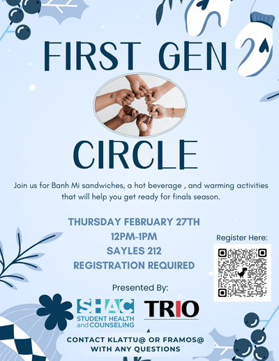 First Gen Circle Winter Event Poster