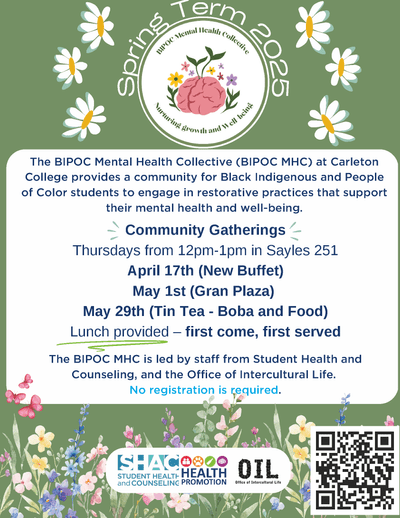 BIPOC Mental Health Collective Spring '25 Event Calendar