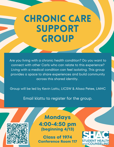 SHAC Chronic Care Support Group Event Poster