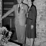 The President-elect and Peg at the door to their home, 1945.