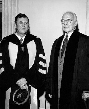 With Trustee Chairman Laird Bell, 1955.