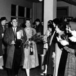 Welcomed back to Carleton, March 16, 1957.