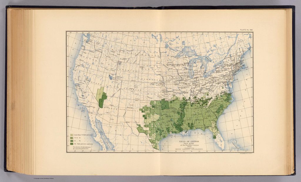 Yield of Cotton per acre, 1900 Census