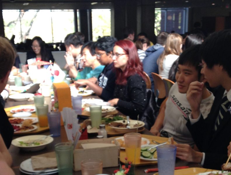 Students gather for weekly Japanese Table lunch.