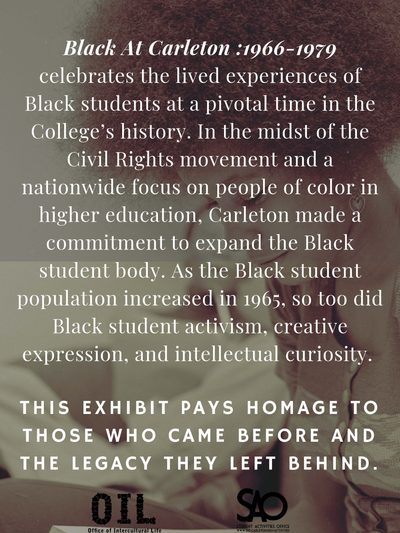 Black At Carleton exhibit