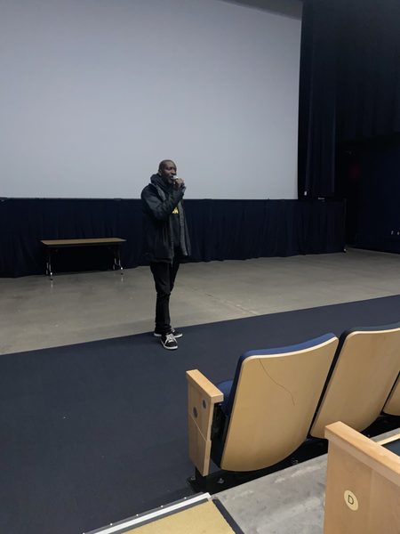 Akin Omotoso answering questions at Q & A