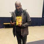 Akin Omotoso with his favorite chips which he found on campus!
