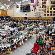 The West Gym is ready for the annual Lighten Up sale