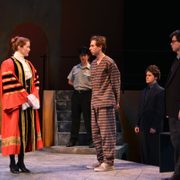 Carleton Players rehearse the Merchant of Venice before performing on February 16, 2017.