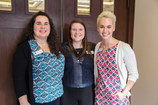 Jaime Anthony ‘06, Holly Buttrey ‘14, and Kaelie Lund from the Admissions Office.