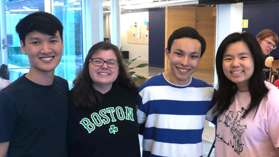 Chase Garcia ’19 and friends at the Linguistics Department year-end picnic