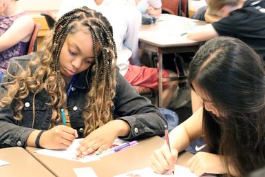 High school students participate in the Summer Writing Institute.