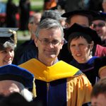 Members of the Carleton College faculty file their way into the Chapel for Opening Convocation.