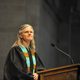 College chaplain Carolyn Fure-Slocum delivers the Salutatory at Opening Convocation.