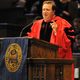 President Steven Poskanzer readies the audience for "Carleton, Our Alma Mater."