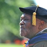 History professor Harry Williams exits the Chapel at the conclusion of Opening Convocation.